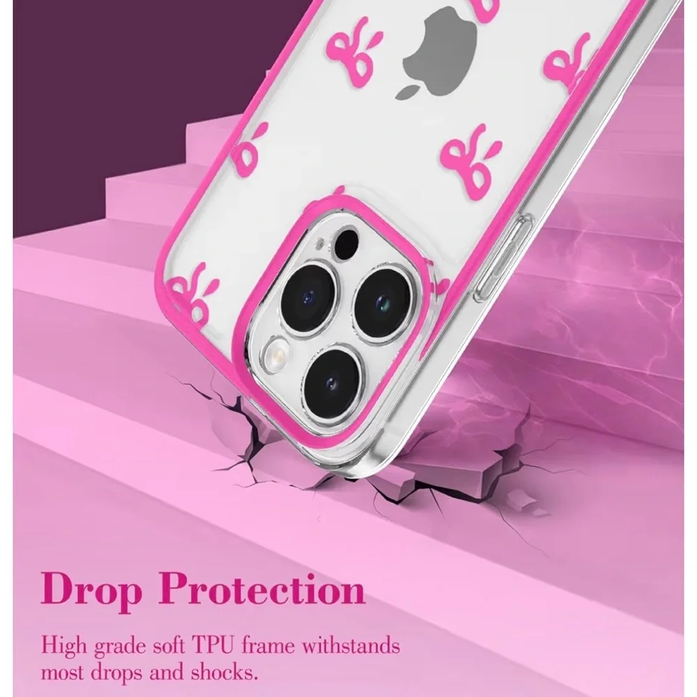 iPhone 15 Pro Pink Bow Design Phone Case